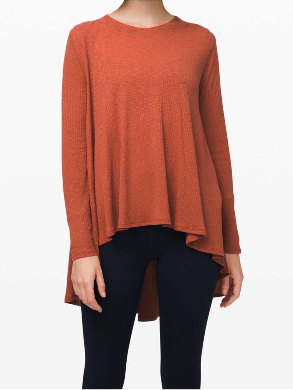 Lululemon Dare To Drape Women's Long-Sleeve High-Low Ribbed Knit Top S